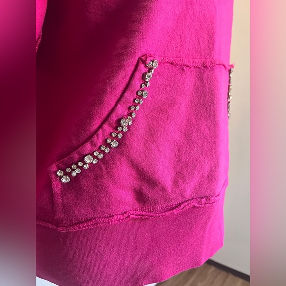 Twisted Heart Vintage Y2K Pink Hoodie with Rhinestone Accents M/L - Picture 4 of 7
